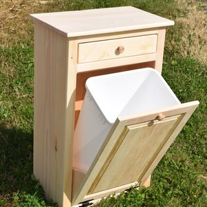 Extra large trash bin | Unfinished | No trim | Amish handmade | Made in usa