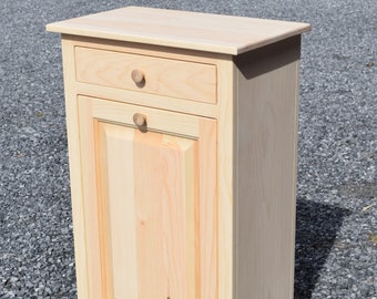 Unfinished Pine Wood Tilt-Out Trash Bin | Amish Handmade, 41 qt