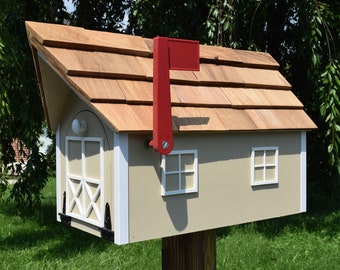 Mailbox | Amish Mailbox| Wood Mailbox| Amish Handmade | Made in USA | Beige