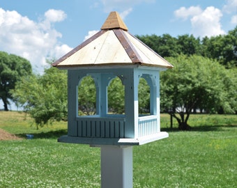 Small bird feeder | Reclaimed bird feeder | Made in USA | Copper | Amish handmade