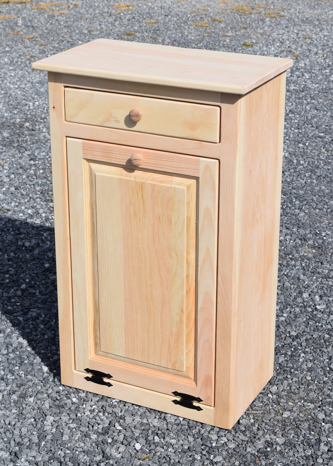 Wood trash Bin Unfinished Tilt Out trash bin Amish Etsy