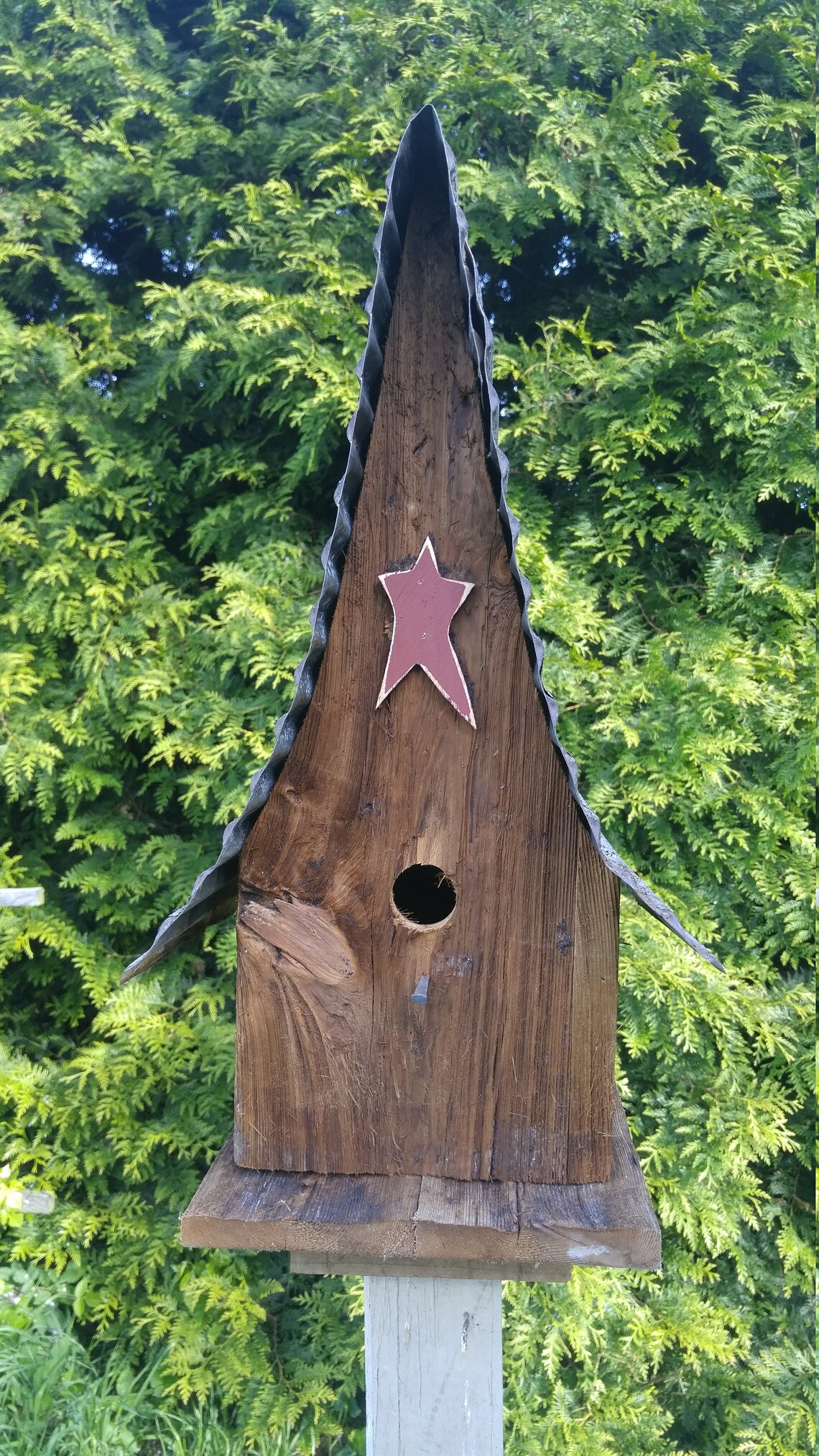 Large Birdhouse Shanty Birdhouse Aframe Reclaimed Wood Etsy