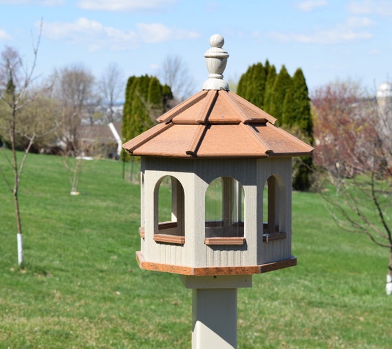Small Poly Gazebo Bird Feeder Amish Homemade Premium Birch And Etsy