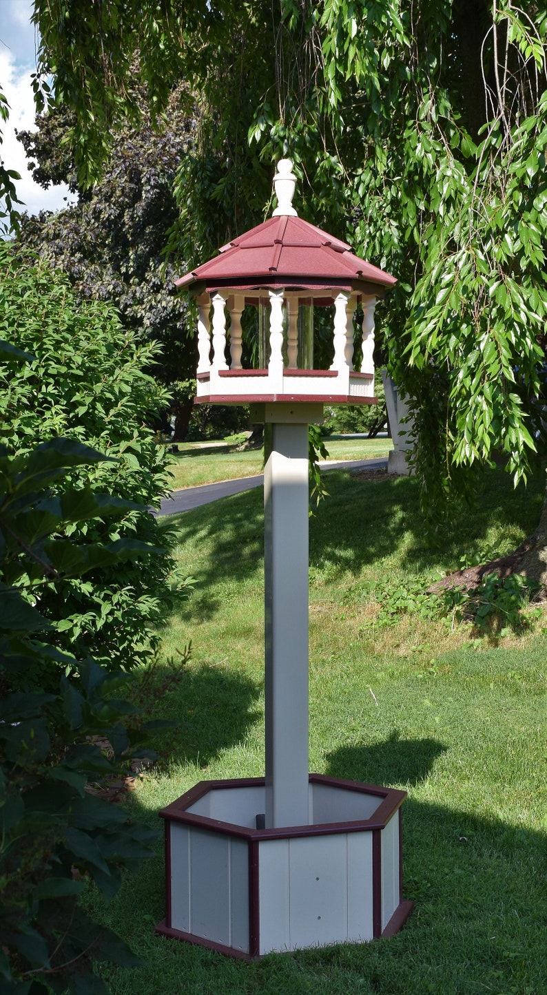 Large Poly Gazebo Bird Feeder Amish Homemade Handcrafted Ivory Etsy