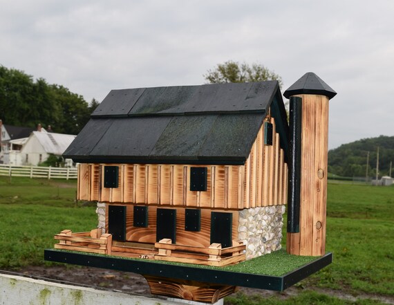 Barn Bird Feeder Extra Large Handcrafted Amish Handmadesilo Etsy