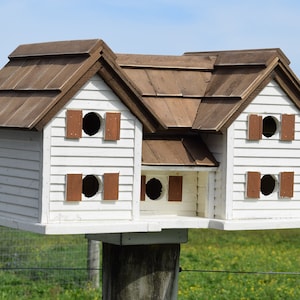 Double Cottage Birdhouse | Extra large birdhouse | eco-friendly birdhouse | Made in USA | Amish handmade