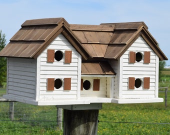 Double Cottage Birdhouse | Extra large birdhouse | eco-friendly birdhouse | Made in USA | Amish handmade