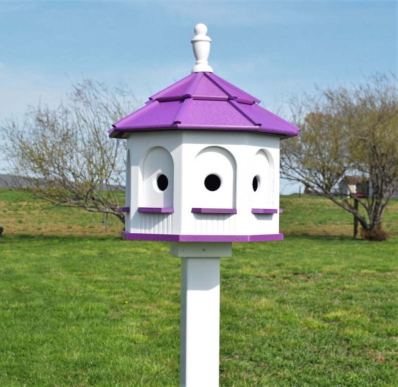 Amish made birdhouse gazebo birdhouse Poly 8 rooms Amish handmade Made in USA Bright colors image 2