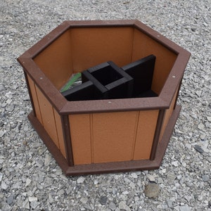 outdoor Planter box Amish birdhouse planter Handmade poly planter recycled plastic box Made in USA Cedar