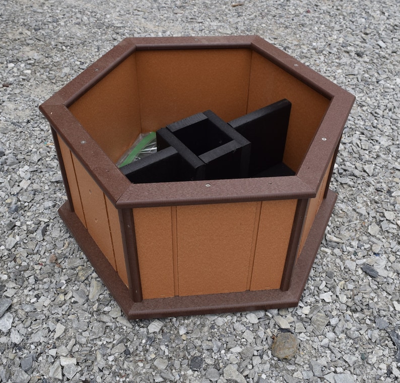 outdoor Planter box Amish birdhouse planter Handmade poly planter recycled plastic box Made in USA Cedar
