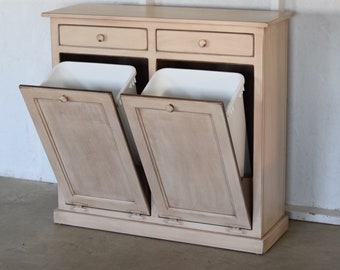 Double trash bin Cabinet ! Extra large cabinet! Amish furniture | Shaker door|