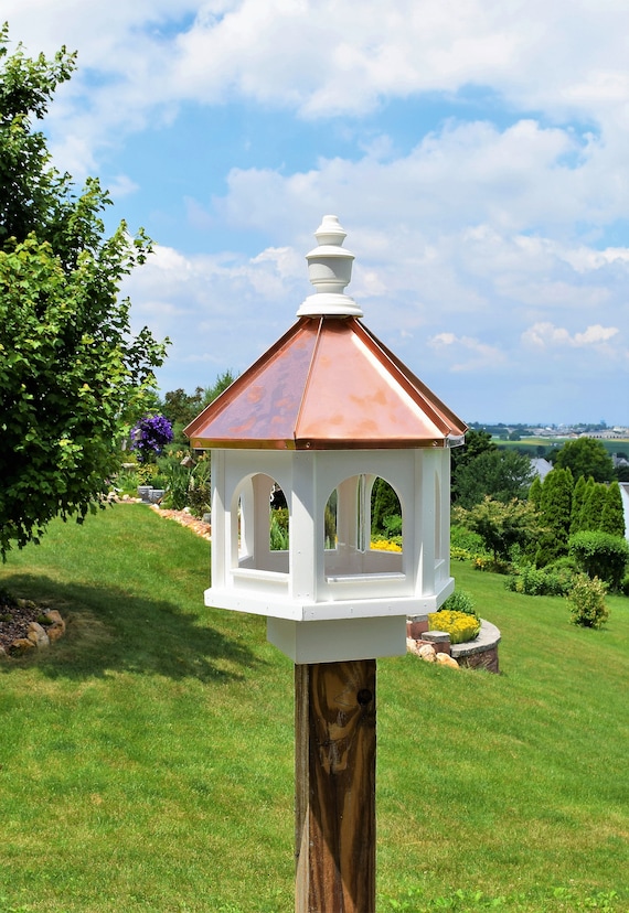 Bird Feeder Poly Copper Handcrafted Copper Top 22 H X Etsy