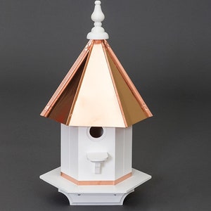 Woodpecker birdhouse | Copper roof | Small birdhouse | Amish handmade | Made in USA