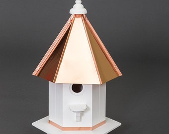 Woodpecker birdhouse | Copper roof | Small birdhouse | Amish handmade | Made in USA