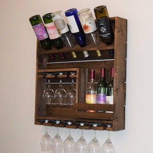 Wine rack | Wall Mounted Rustic Wine rack | Wood Wine Rack | Not smooth | Amish Handmade | Made In USA |