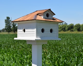 Purple Martin | Elegant Martin birdhouse | Reclaimed birdhouse | Made in USA | Amish handmade | Copper trim