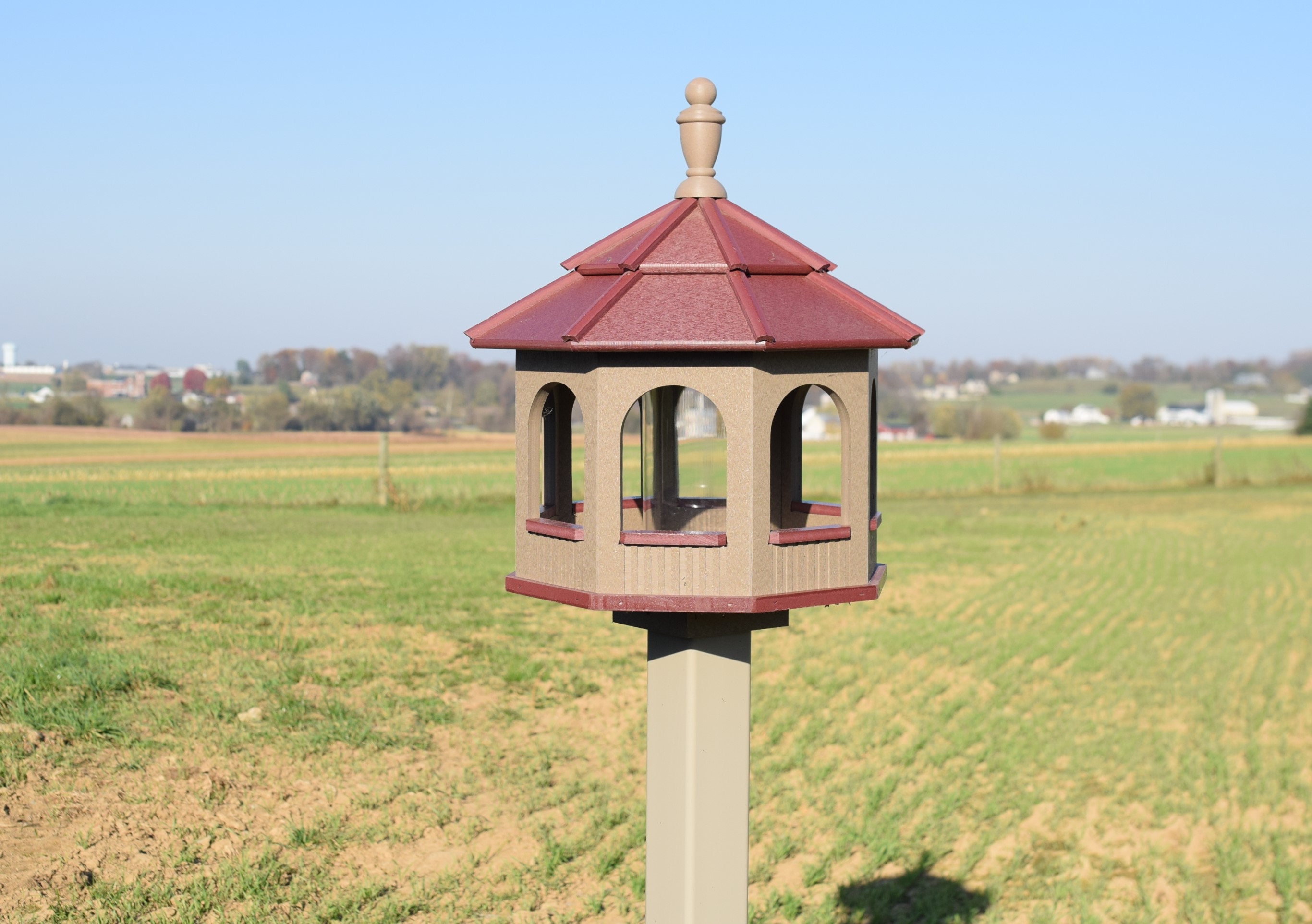LARGE Poly Gazebo Arched Bird Feeder | OCTAGON | Amish Handmade | Made