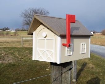 Barn Poly mailbox | Amish handmade mailbox | Made in USA | handmade mailbox | Multiple colors