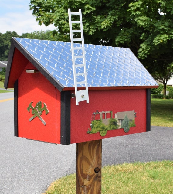 Firefighter Mailbox Amish handmade