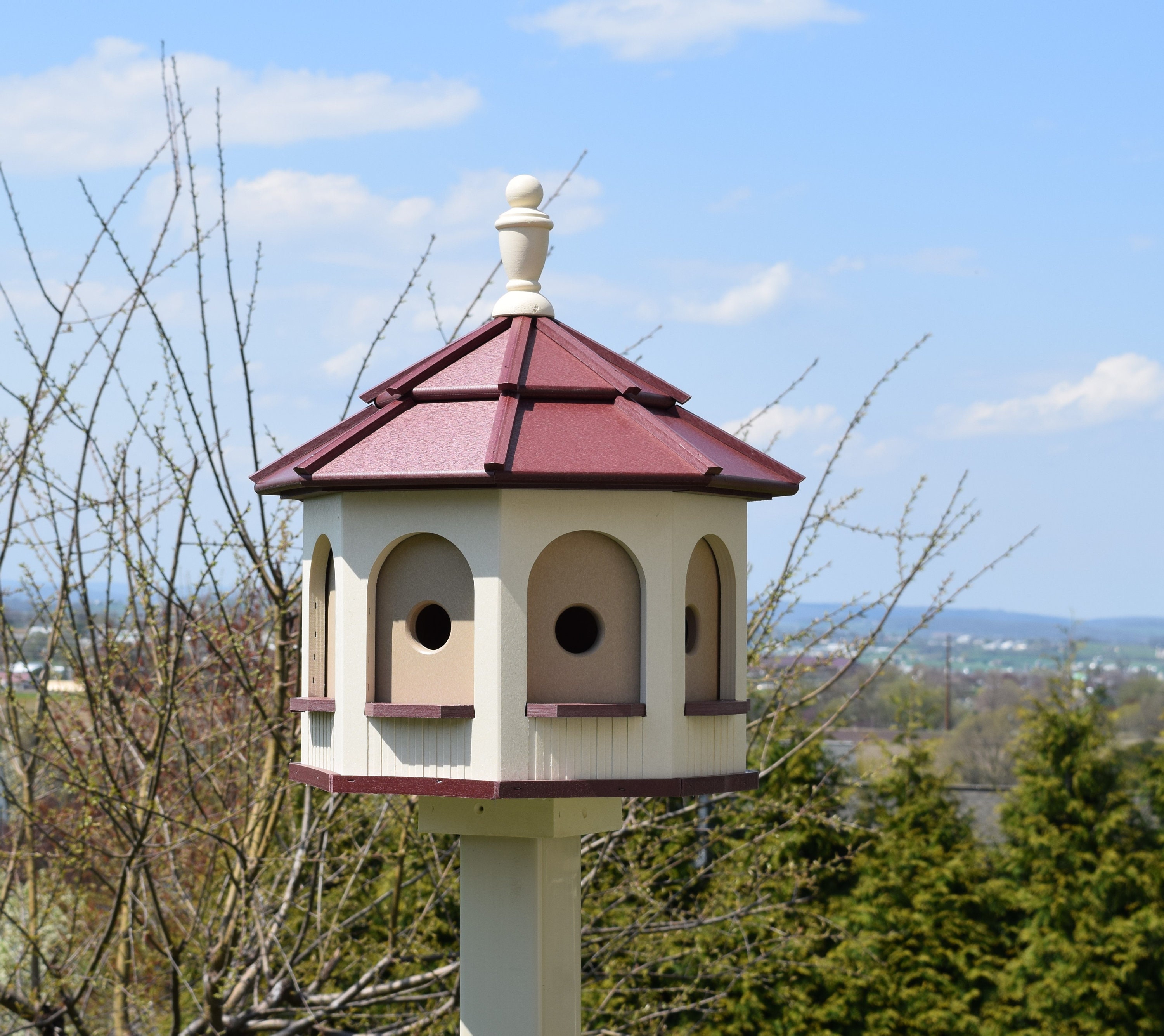 LARGE Poly Gazebo Birdhouse | 8 Rooms | Amish Handmade | Made in USA