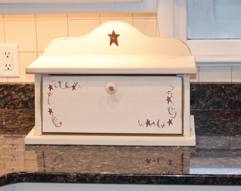 Primitive Bread box | Rustic bread box | Country kitchen | Primitive | storage | Amish handmade | Made in USA | Multiple colors