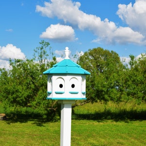 Amish made birdhouse gazebo birdhouse Poly 8 rooms Amish handmade Made in USA Bright colors image 3