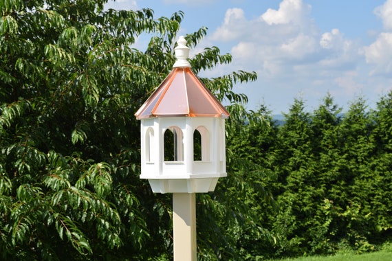 Bird Feeder Poly Copper Handcrafted Copper Top Large Arched Etsy