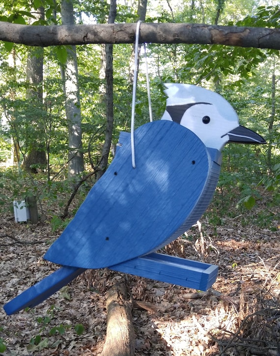 Bird Feeder Blue Jay Hanging Bird Feeder Amish Handmade Bird Etsy Bird Feeder Blue Jay Hanging Bird Feeder Amish Handmade Bird Etsy