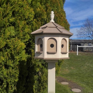 Gazebo Birdhouse | Bluebird birdhouse | LARGE Poly BIRDHOUSE | 8 rooms | Amish Handmade | Made in USA | Multiple colors available
