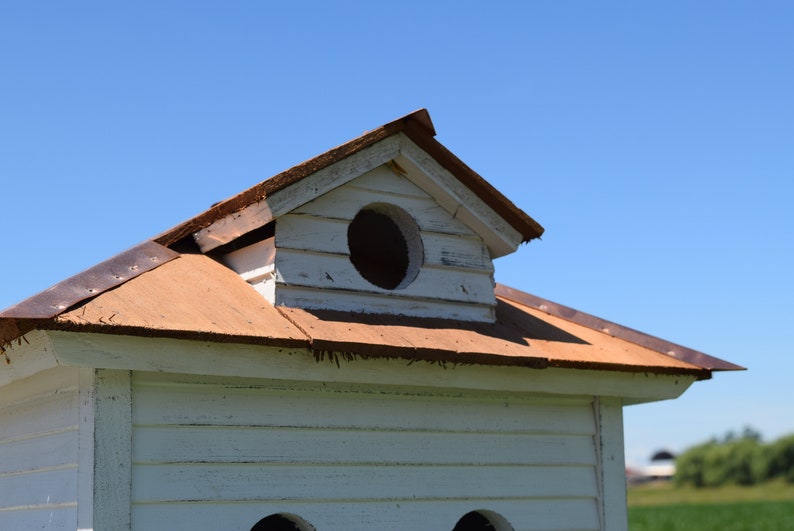 Purple Martin Elegant Martin birdhouse Reclaimed birdhouse Made in USA Amish handmade Copper trim image 3
