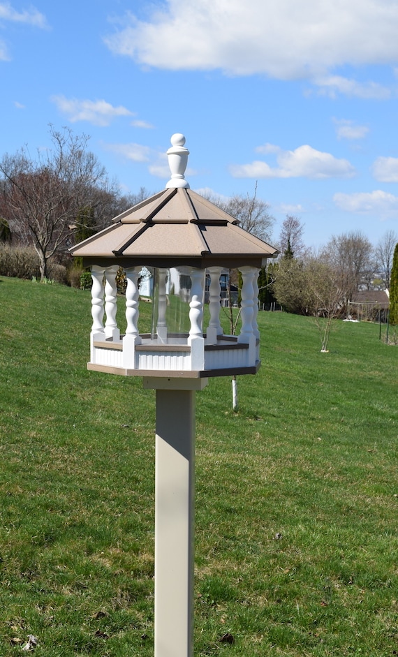 Large Poly Gazebo Bird Feeder Amish Homemade Handcrafted White Etsy
