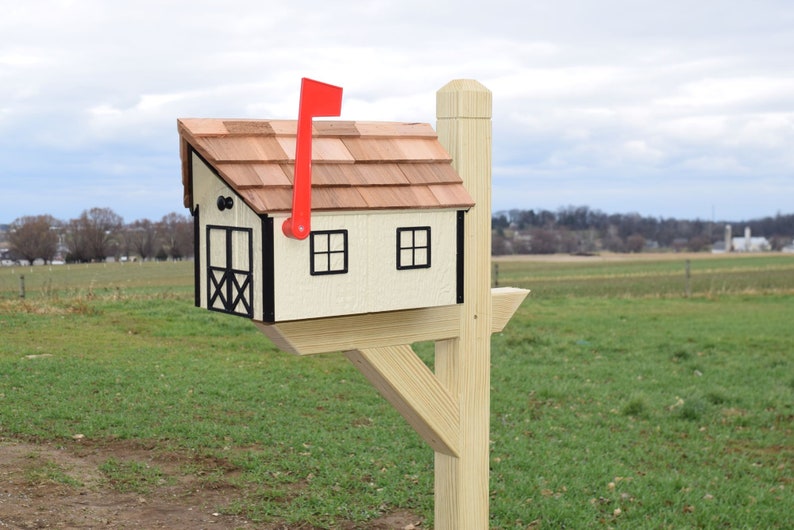 Amish mailbox Barn Mailbox Amish Handmade wood mailbox FREE SHIPPING image 9