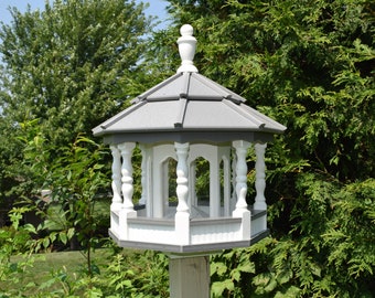 LARGE Poly Gazebo Bird Feeder (Spindle) | 10qt DELUXE tube | Amish handmade| Made in USA