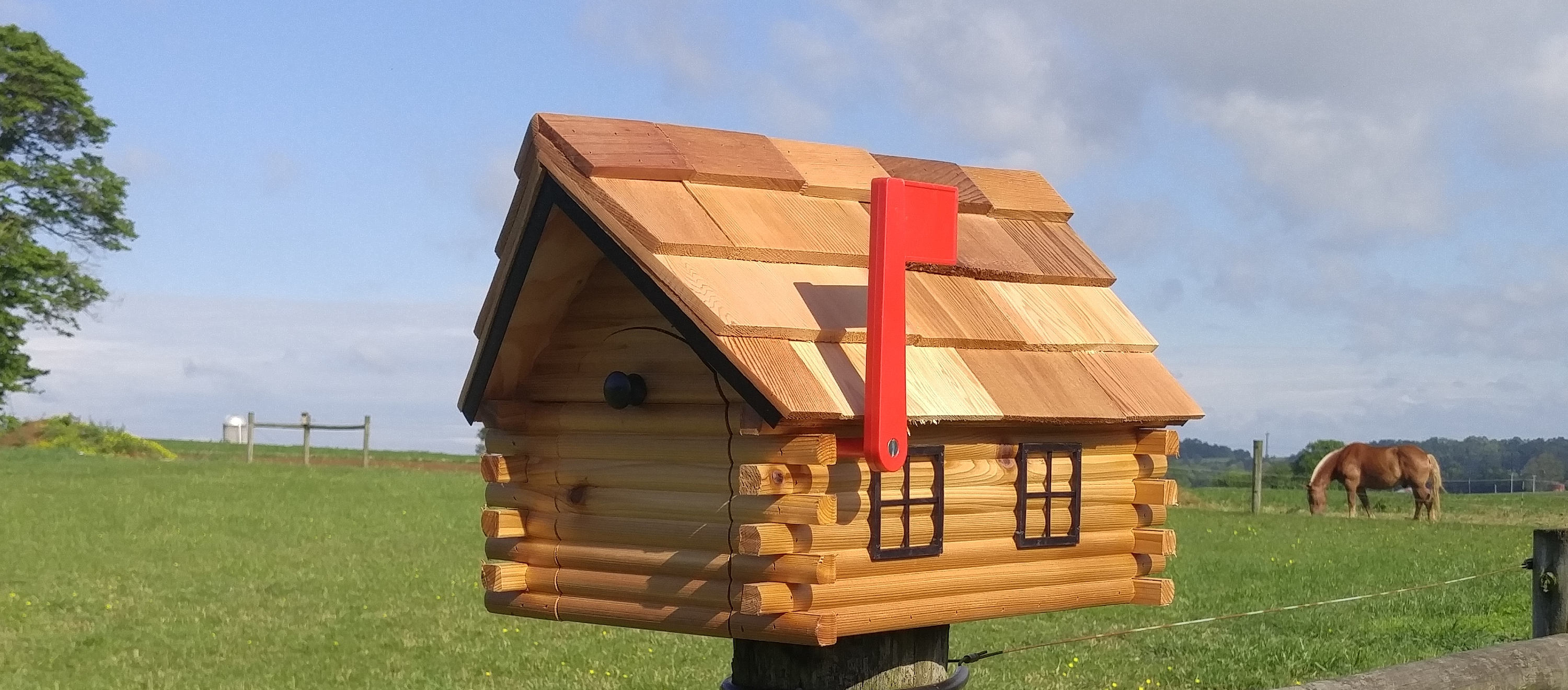 Mail Box Log Cabin Mailbox Cedar Wood Handmade Amish Etsy