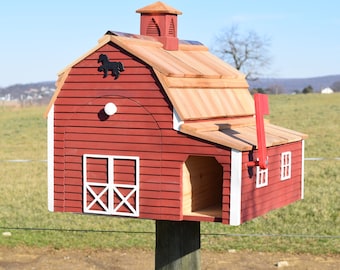 Barn Mailbox | EXTRA LARGE mailbox |  Amish Mailbox | Amish Handmade | Made of Reclaimed Wood |  Made in USA |