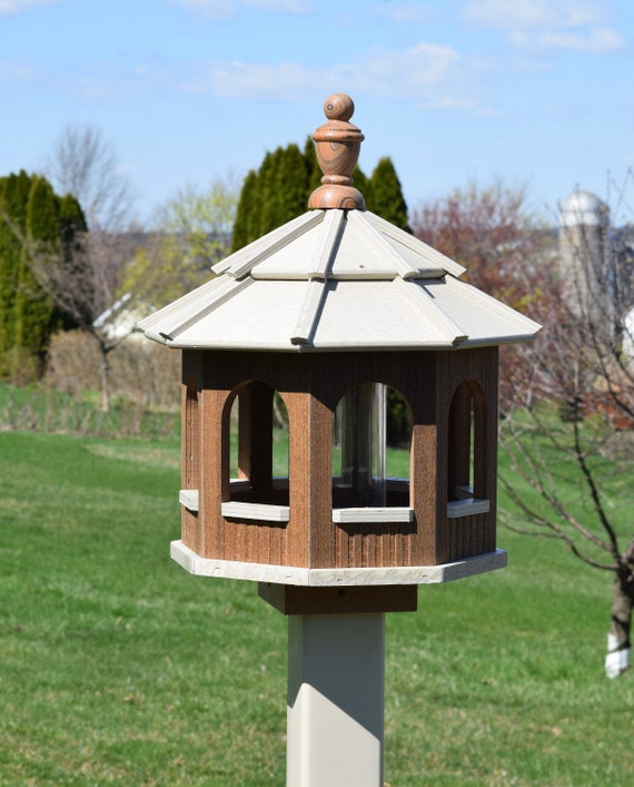 Small Poly Gazebo Bird Feeder Amish Homemade Premium Mahogany Etsy