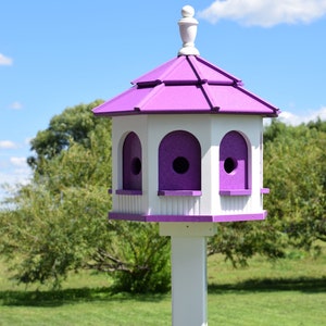 Amish made birdhouse gazebo birdhouse Poly 8 rooms Amish handmade Made in USA Bright colors image 9