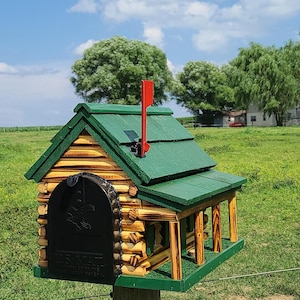 Log cabin mailbox | Amish handmade mailbox | Made in USA |