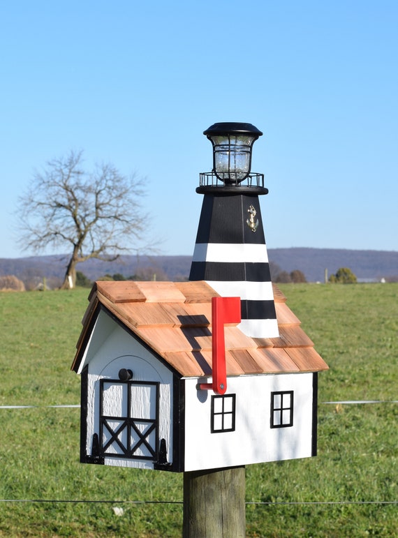Lighthouse Mailbox Topper/sign Holder Lighthouse Mailbox Topper Sign ...