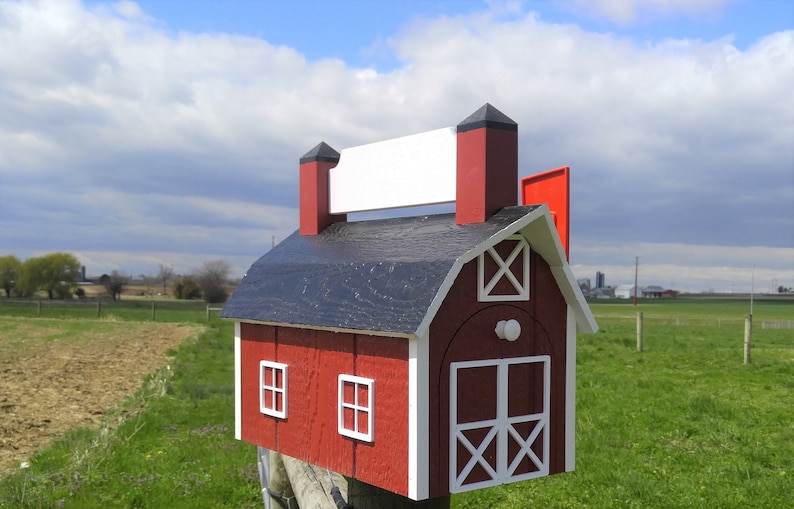 Large Mailbox Mailbox With Name Plate Blank Number Plate Etsy