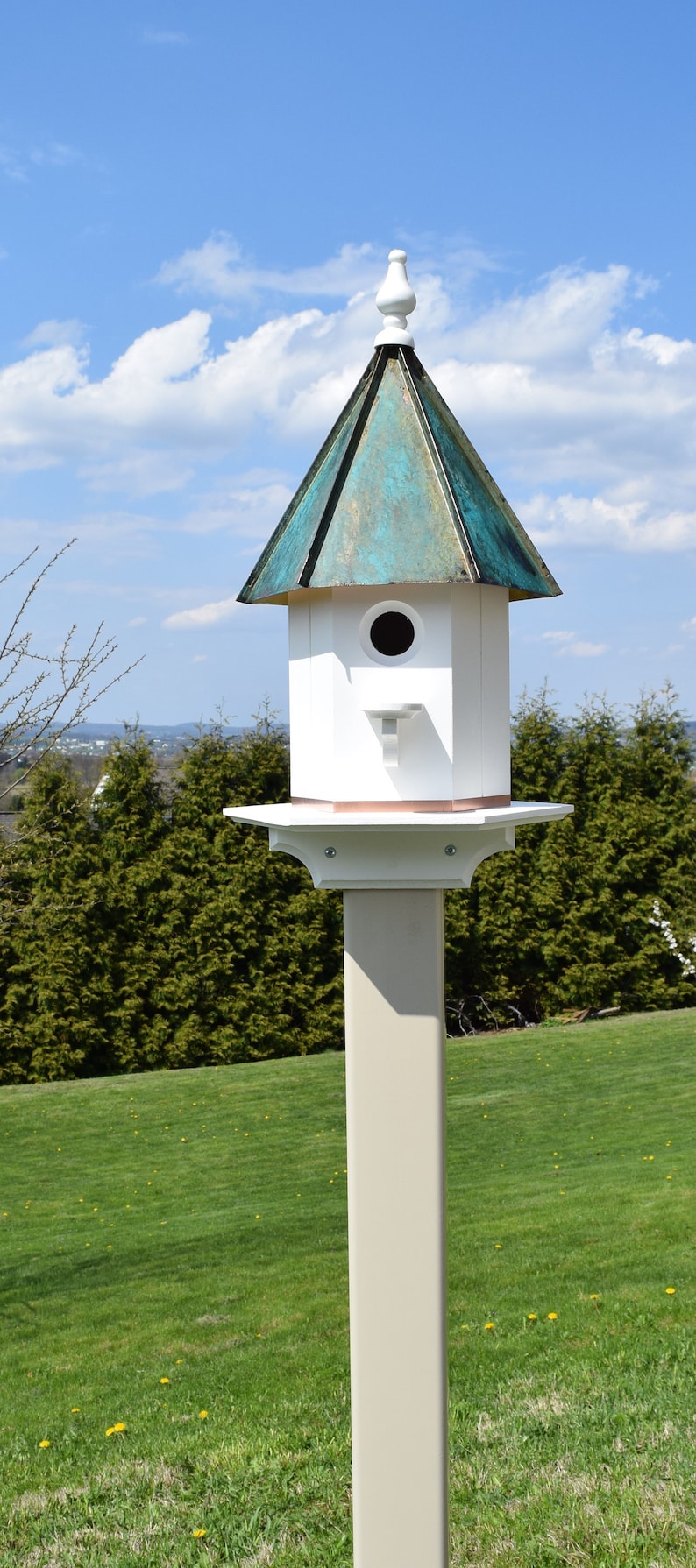 Vinyl Bird House Amish Handmade Handcrafted Copper Top Large Etsy