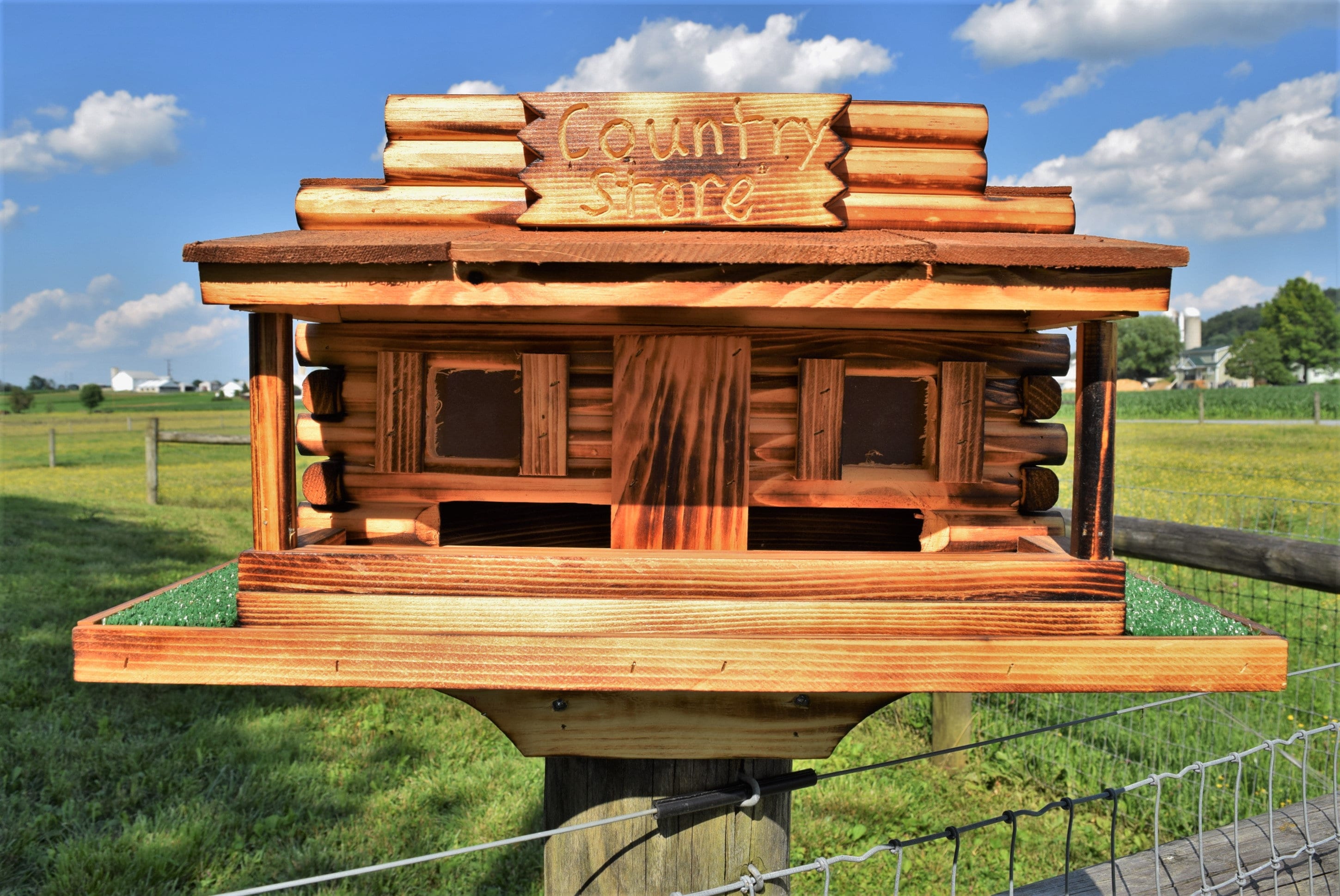 Bird Feeder Log Cabin Bird Feeder Country Store Amish Etsy