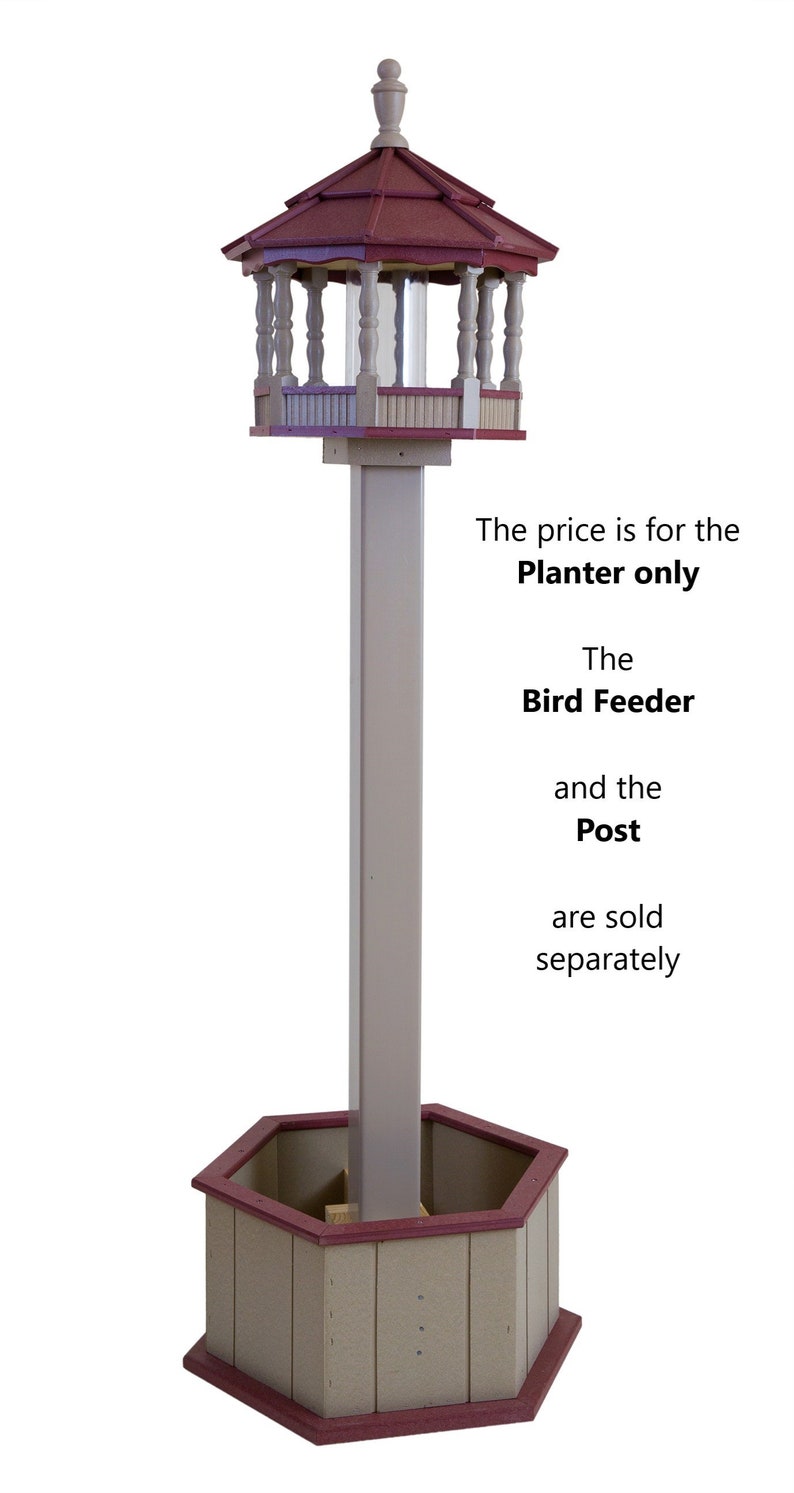 outdoor Planter box Amish birdhouse planter Handmade poly planter recycled plastic box Made in USA image 3