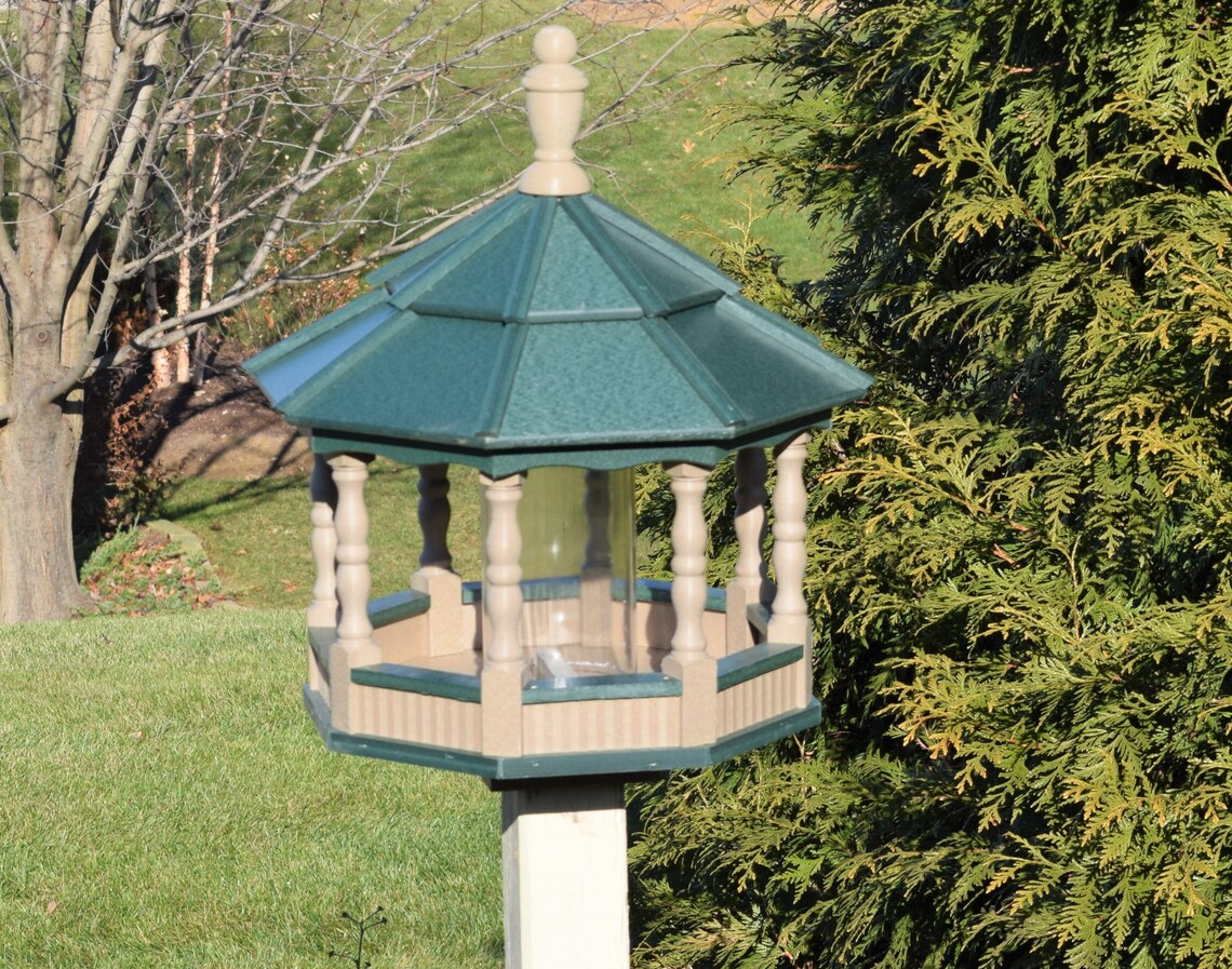Large Poly Gazebo Bird Feeder Amish Homemade Handcrafted Clay Etsy