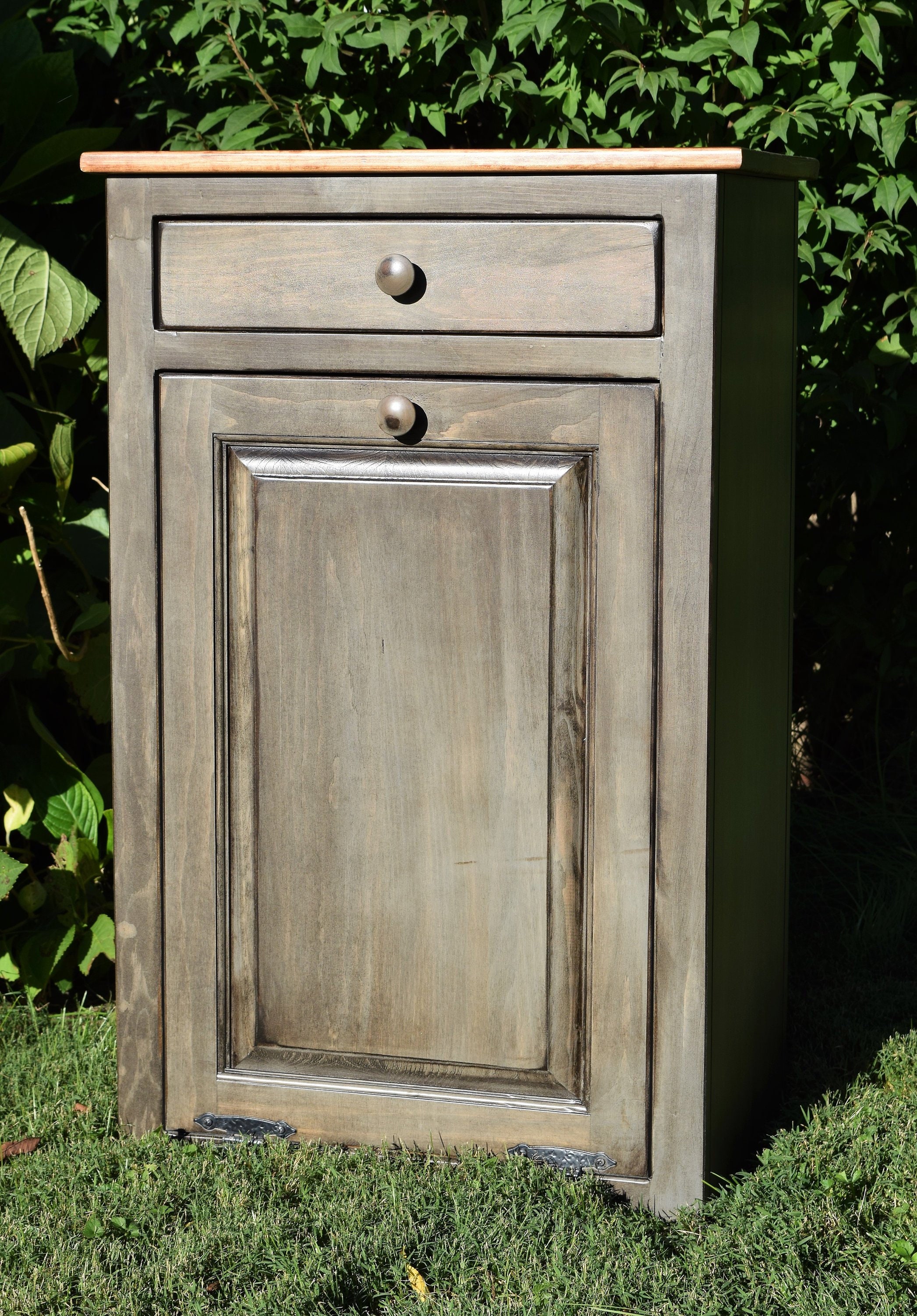 Wood Trash Bin Trash Made in USA Amish Handmade Etsy