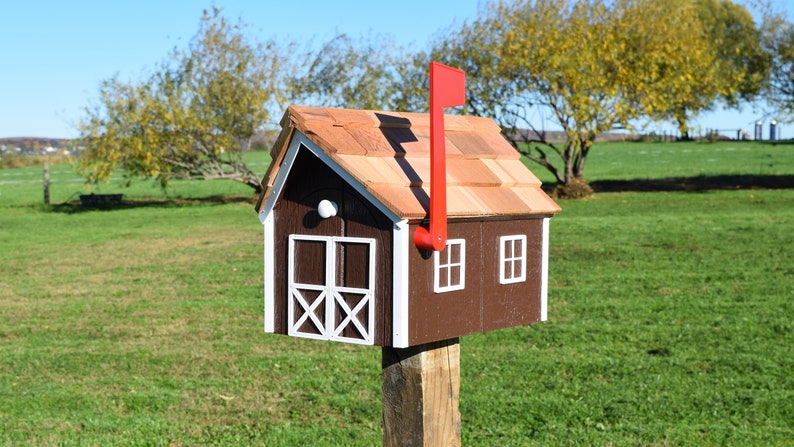 Amish mailbox Barn Mailbox Amish Handmade wood mailbox FREE SHIPPING image 8