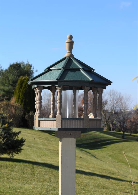 Large Poly Gazebo Bird Feeder Amish Homemade Handcrafted Clay Etsy