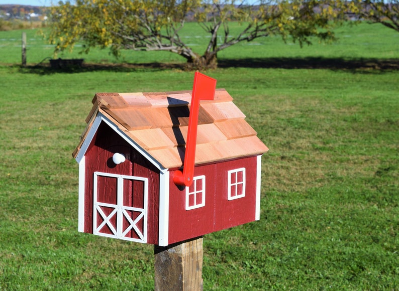 Amish mailbox Barn Mailbox Amish Handmade wood mailbox FREE SHIPPING image 3