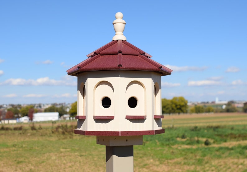 Bird House Poly Gazebo birdhouse 8 holes with 4 rooms Amish Handmade Made in USA small image 3
