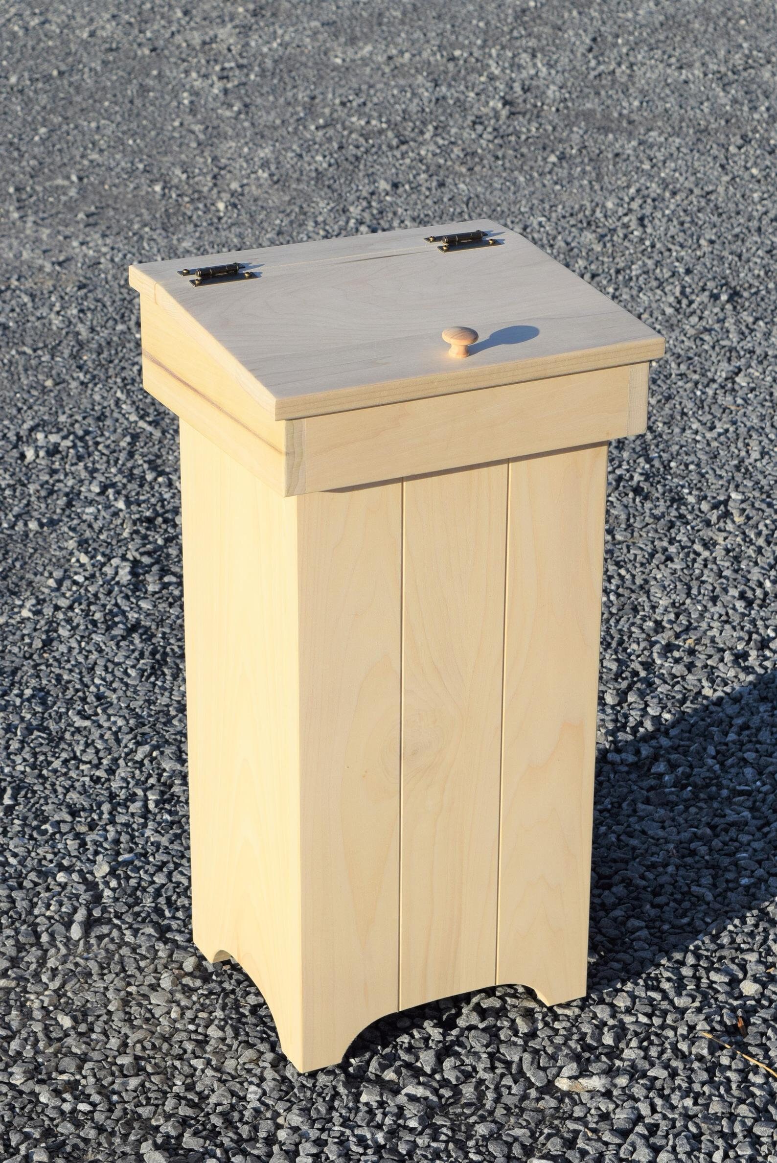 Wood Trash bin tall Trash can Amish handcrafted Trash Bin Etsy